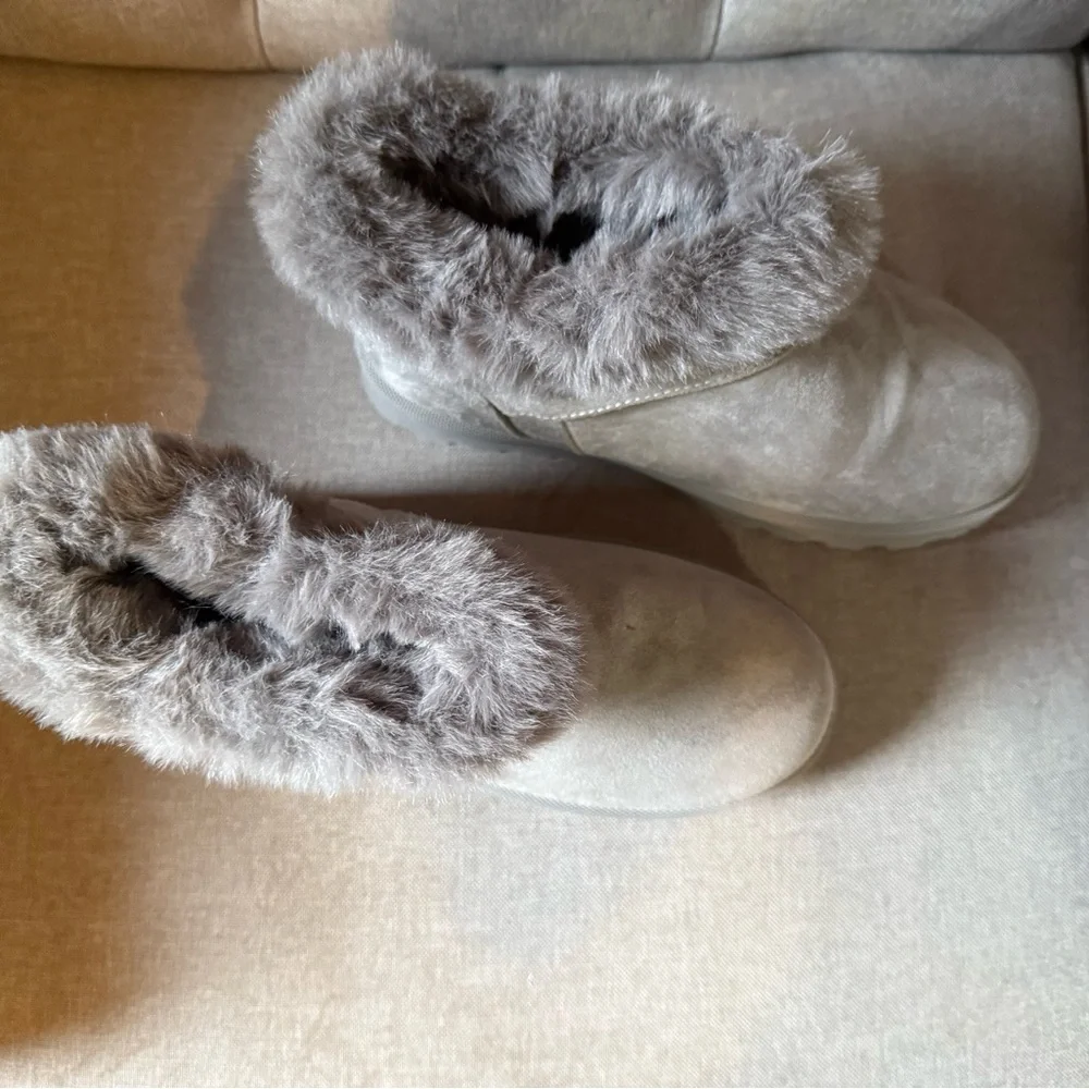Goldnut Women’s Winter Mini Boots Faux Fur Grey Size:7 NEW - Picture 7 of 9